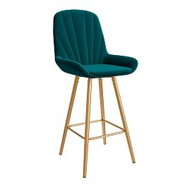 Стул ЮККИ Основание №5 Барный конус Золотое Велюр тип 2 Мурена - Фото предпросмотра