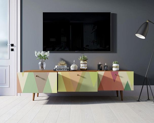 Комод Berber с ящиками низкий под TV принт 16 арт BB19/Print_16 - Вид 2