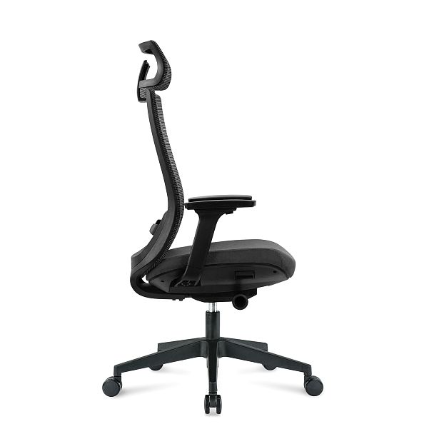 Кресло офисное Ruby black / черный пластик / черная сетка / черная ткань - Вид 3