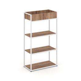 Rift Стеллаж металлический высокий приставной RF.STM-001 Дуб Табак/Металл Белый 596*350*1250 - Фото предпросмотра