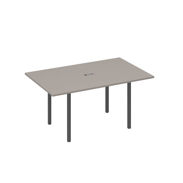 Стол для переговоров 160 прямой на каркасе DUE A4 А4 Б2 121 БП мокко премиум / металлокаркас антрацит - Вид 1