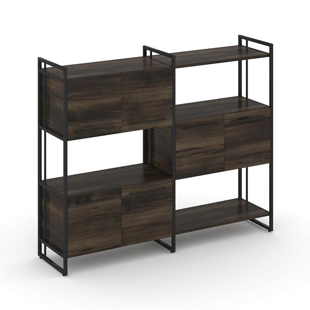 Rift Шкаф комбинированый RF.NS-004 Дуб Мали/Металл Черный 1576*396*1286 - Вид 1