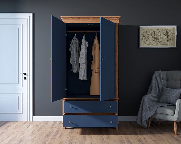 Шкаф двухстворчатый "Jules Verne" из березы и ясеня JV27ETGYB - Вид 4