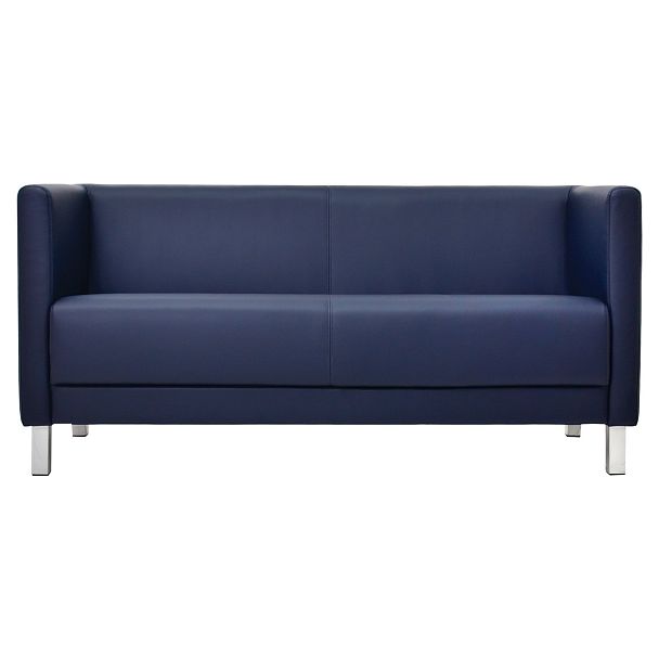 Диван мягкий трехместный "Атланта", "М-01", 1500х670х715 мм, c подлокотниками, экокожа, темно-синий - Вид 3