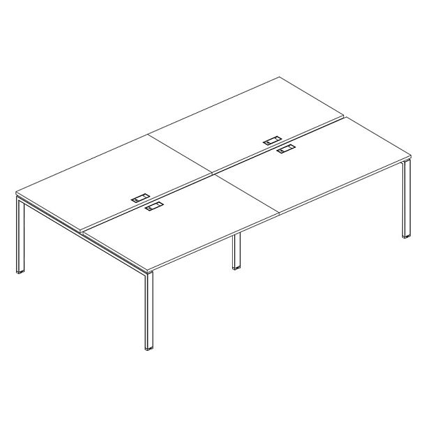 Станция рабочая на металлокаркасе UNO 4х160 A4 А4 Б1 178-2 БП антрацит премиум / металлокаркас антрацит - Вид 3