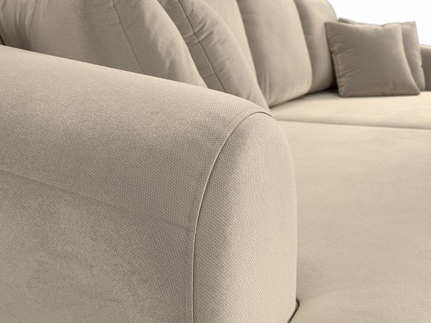 Прямой диван Милтон (полностью микровельвет бежевый) - Вид 4