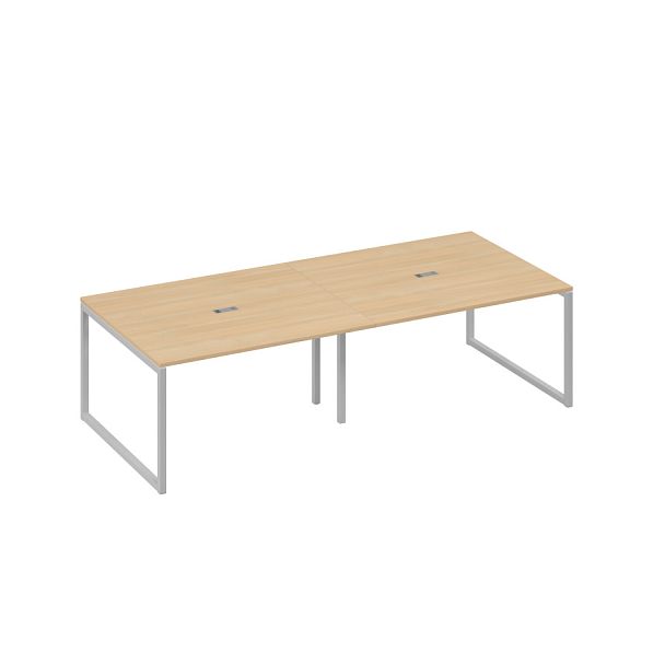 Стол для переговоров 280 на каркасе QUATTRO A4 А4 Б4 132-2 БП натуральный дуб / металлокаркас серый - Вид 1