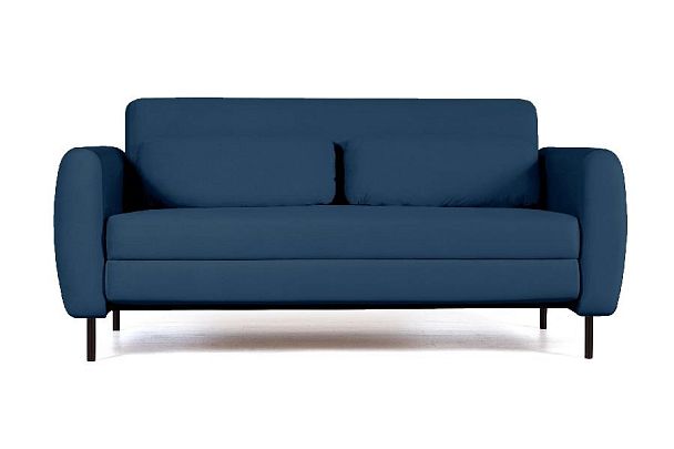 Siena диван-кровать прямой с подлокотниками, бархат синий 29 - Вид 2