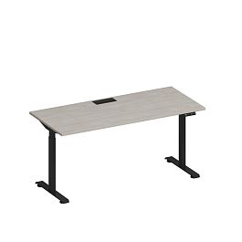 Стол письменный на электроприводе с заглушкой Elevo А2 ЧР 004 ДШ дуб шамони/ черный гладкий - Фото предпросмотра