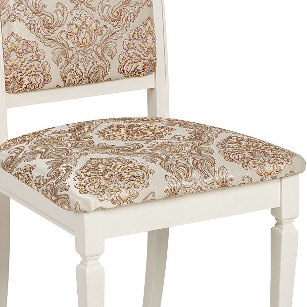 Стул деревянный с мягким сиденьем Бармс Слоновая кость/Бежевый жаккард - Вид 12