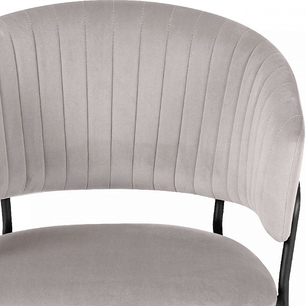 Комплект кухонных стульев Даксон светло-серый велюр/черный, 2 шт. - Вид 7