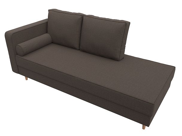Кушетка Прайм левая Рогожка коричневый - Вид 5