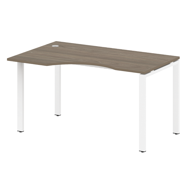 Metal System Стол криволинейный левый на П-образном м/к БП.СА-2 (L) Вяз/Белый металл 1400*900*750 - Вид 1