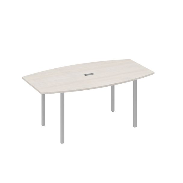 Стол для переговоров 180 опоры DUE A4 А4 Б2 112 БП дуб / металлокаркас серый - Вид 1