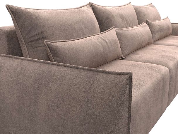 Диван прямой Лига-051 НПБ Лонг Велюр бежевый - Вид 4