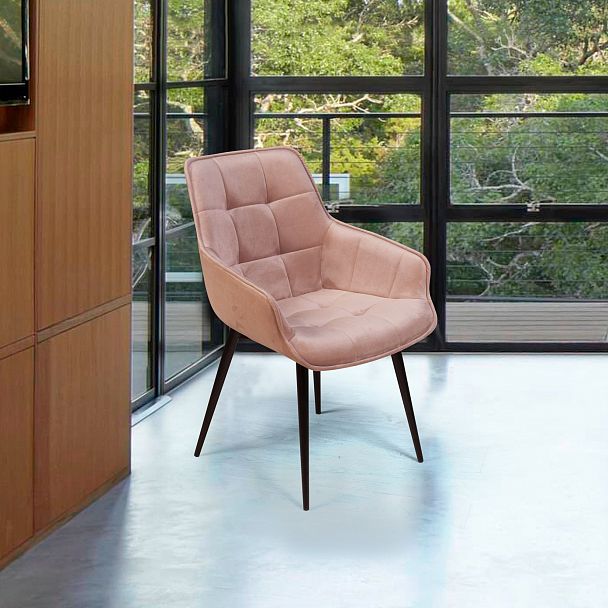 Стул Capri  поворотный 360 градусов, бархат бежевый 5 / опора конус - Вид 2