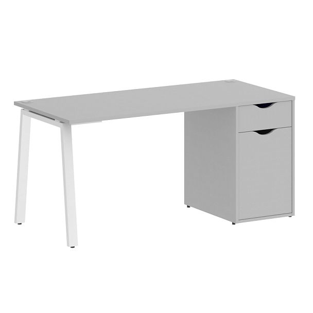 Home Office Стол письменный VR.SP-3-158.1.A Серый/Белый металл 1580*720*750 - Вид 1