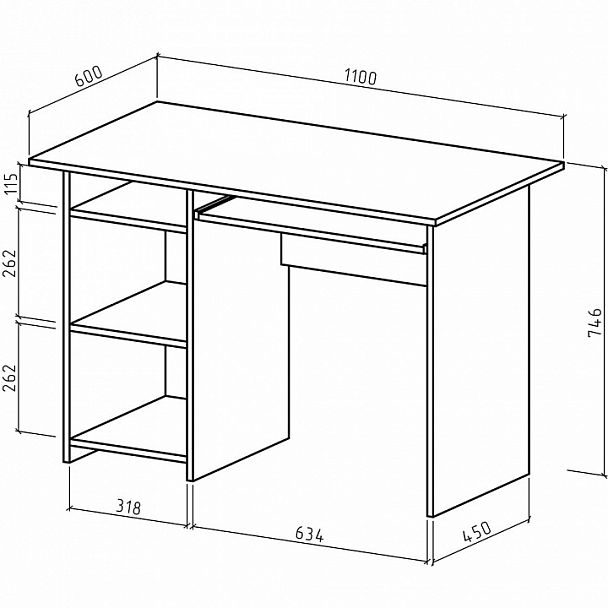 Стол компьютерный Лайт-2К - Вид 2