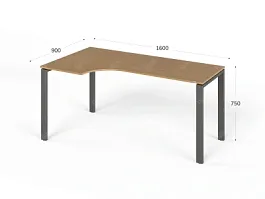 UNITY РМСУ9-16L БУК Стол на металлокаркасе угловой левый 1600х900х750 - Фото предпросмотра