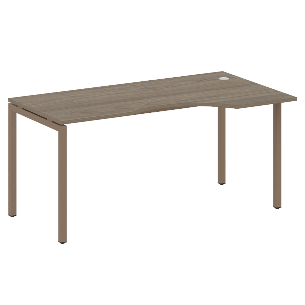 Metal System Quattro Стол криволинейный правый на П-образном м/к 40БП.СА-1 (R) Вяз/Мокко металл 1600*900*750 - Вид 1