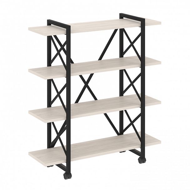 Стеллаж на колесах "Loft" VR.L-MST.K-4.8V денвер светлый/черный - Вид 1