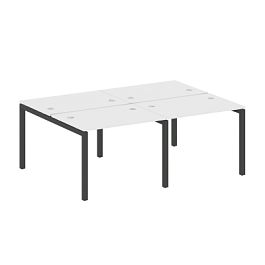 Metal System Quattro Р. ст. на 4 раб. места на П-образном м/к 50БП.СМ-4.1 Белый/Антрацит металл 2000*1475*750 - Фото предпросмотра