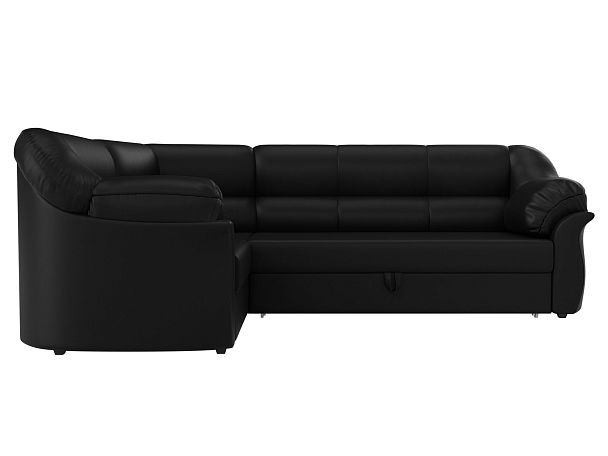 Диван угловой Карнелла левый (полностью экокожа черная) - Вид 2