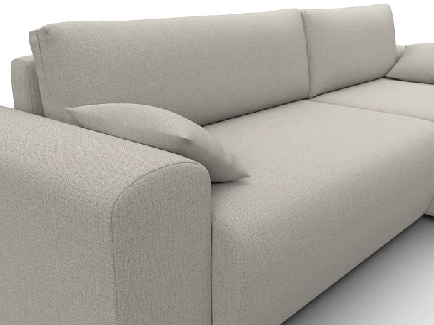 Диван угловой Лига-099 угол универсальный Рогожка бежевый - Вид 4