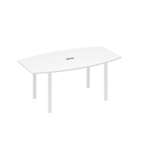 Стол фигурный 180 с металлокаркасом UNO A4 А4 Б1 112 БП белый премиум / металлокаркас белый - Вид 1
