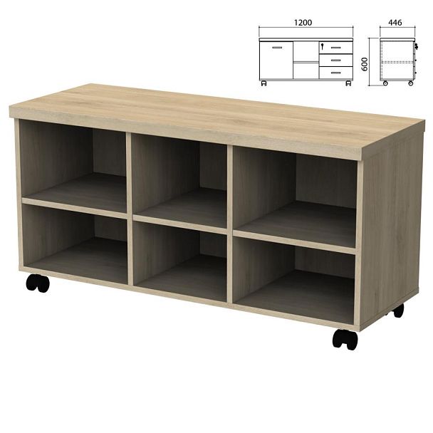 Тумба-креденция (каркас БЕЗ ФАСАДОВ) "Приоритет" (1200х446х600 мм), кронберг, К-924, К-924 кронберг - Вид 2