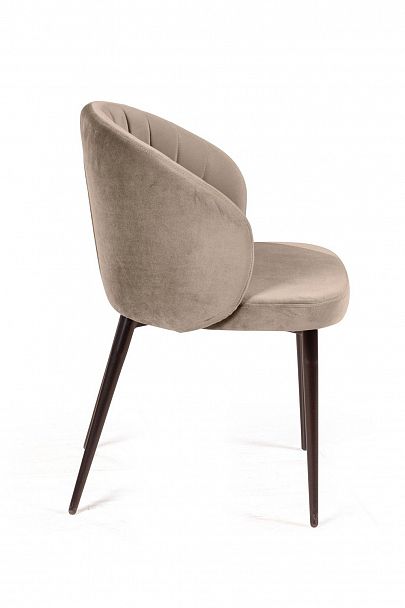 Стул Mont Blanc, бархат пепельно-бежевый 25 / черный конус - Вид 7