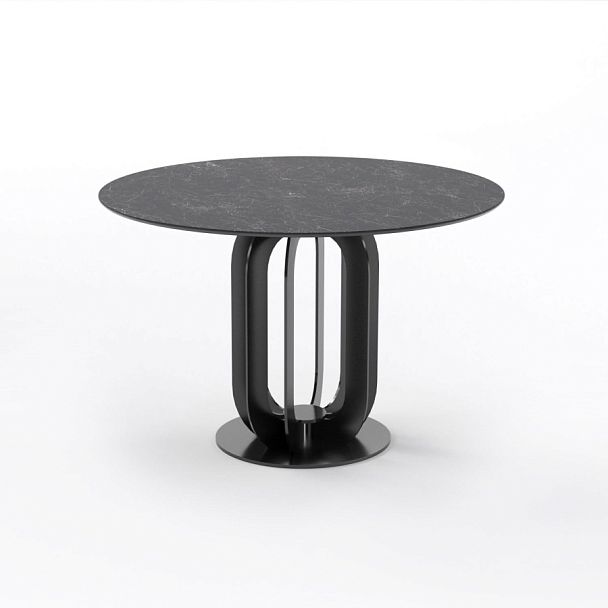 Стол круглый Castro 120, керамика матовая, черная - Вид 1