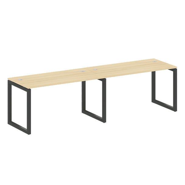 Metal System Quattro Р. ст. на 2 раб. места на О-образном м/к 50БО.СМ-2.3 Акация/Антрацит металл 2800*720*750 - Вид 1