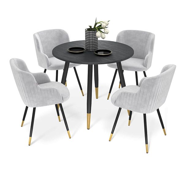 Обеденная группа Sheffilton SHT-DS252 камен. уголь/серое обл./черн.муар/зол. - Вид 1