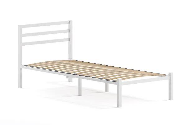 Кровать металлическая Сталь 800*2000, цвет белый - Вид 3