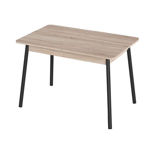 Стол Лион 2 ЛДСП (Подстолье косое черное) НЕ ВЫБИРАТЬ Сонома - Вид 1