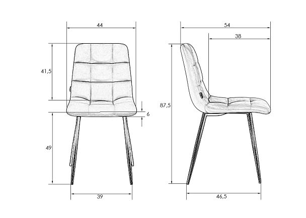 Стул обеденный DOBRIN ALEX (белые ножки, черный велюр (V108-77), ) - Вид 7