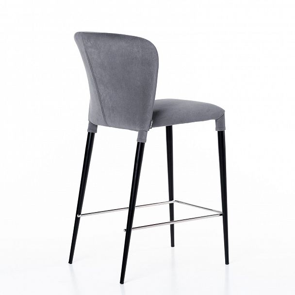 Стул полубарный Albert, бархат светло-серый 26 /опора конус - Вид 4