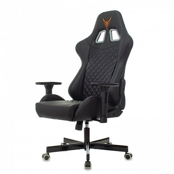 Кресло компьютерное Knight ARMOR, 2 подушки, экокожа премиум, черное, 1628888 - Вид 16