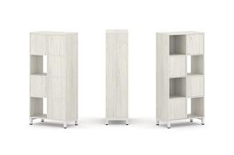 Стайл Проджект Набор стеллажа 1 сторон., 4 яр. SN.NS-421 Дуб Наварра/Металл Белый 754*400*1615 - Фото предпросмотра