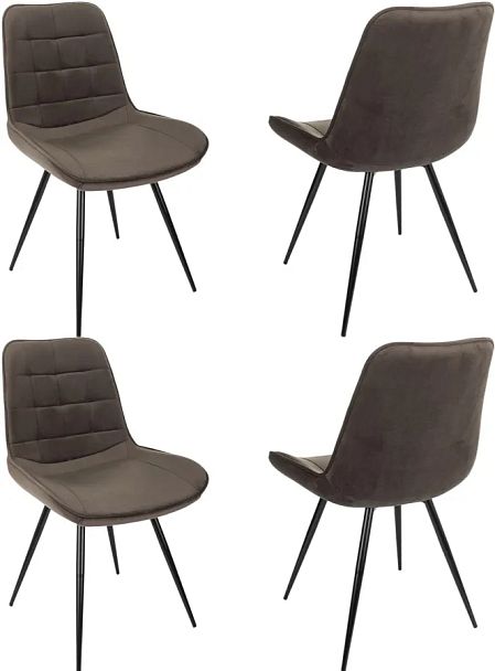 Стул для дома Бюрократ CH-K2_4 комплект 4шт коричневый Holland 74 металл черный на ножках (CH-K2_1/HL74_4) - Вид 1