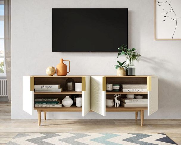 Комод под TV с четыремя дверками Line LN06/GR1/beige - Вид 2