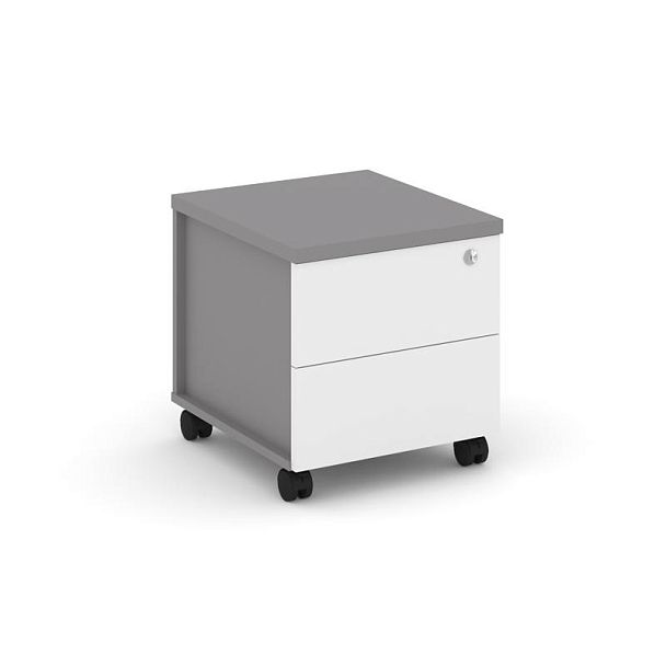 Стайл Проджект Тумба мобильная 2 ящика. Стандартные колеса. Задняя стенка ЛДСП SN.TM-005 Серый Пепел - Вид 1