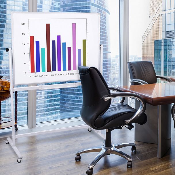 Доска магнитно-маркерная НА СТЕНДЕ 100х150 см, 2-сторонняя, STAFF, 238012 - Вид 11