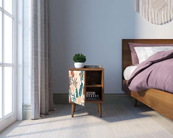 Тумбочка Berber с дверкой 25 принт арт BB21/Print_25, разноцветная - Вид 2