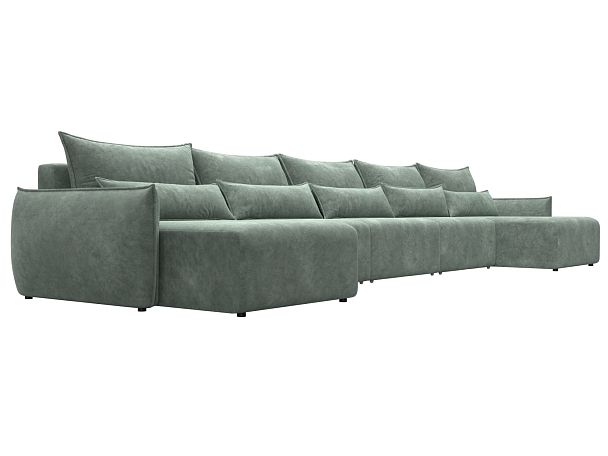 Диван п-образный Лига-051 НПБ МегаЛонг Велюр зеленый - Вид 3