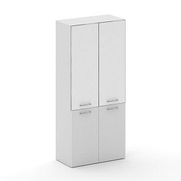 Cross Шкаф широкий высокий CRU.ST-101 white Белый Бриллиант UM/Лакобель Белый 896*460*2000 - Фото предпросмотра