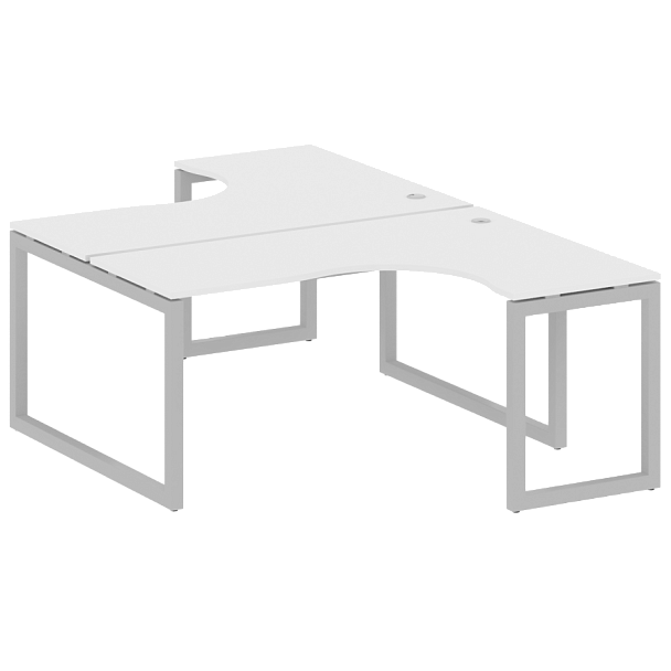 Metal System Quattro Р. ст. криволинейная на О-образном м/к 50БО.РАС-СА-2.4 Белый/Серый металл 1600*2435*750 - Вид 1