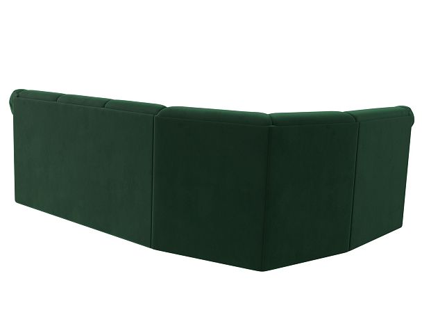 Диван угловой Карнелла левый (полностью велюр зеленый) - Вид 6