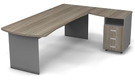 Стол угловой L,R 2200 Берлин Дрифтвуд/Серый УРМ 220 L\R - Фото предпросмотра